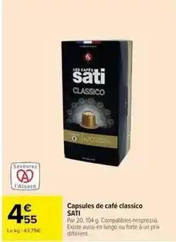 Cora x Carrefour Sati - capsules de café classico offre