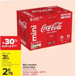 Cora x Carrefour COCA COLA Mini canettes offre