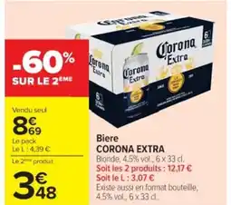 Cora x Carrefour CORONA EXTRA Biere offre