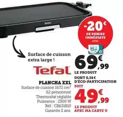 Hyper U Tefal - plancha xxl offre