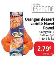 Colruyt La crappe - oranges dessert variété navel offre