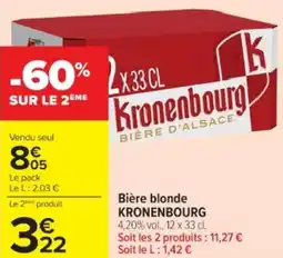Cora x Carrefour KRONENBOURG Bière blonde offre