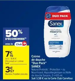 Cora x Carrefour SANEX Crème de douche "Duo Pack" offre