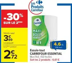 Cora x Carrefour CARREFOUR ESSENTIAL Essuie-tout offre