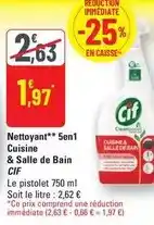 G20 Cif - nettoyant 5en1 cuisine & salle de bain offre