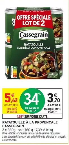 Intermarché Ratatouille à la provençale cassegrain offre