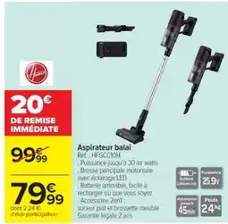 Cora x Carrefour Aspirateur balai Réf.: HFGCC10H offre