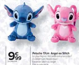 Cora x Carrefour Peluche 17cm Angel ou Stitch offre