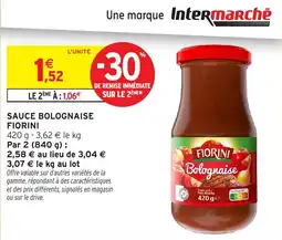 Intermarché Sauce bolognaise fiorini offre