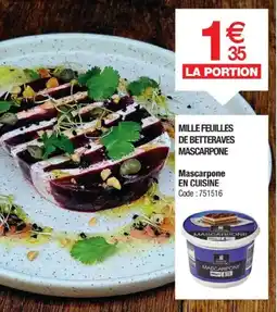 Promocash MASCARPONE Mille feuilles de betteraves offre