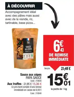 Promocash PAPA SAUCE Sauce aux cèpes offre