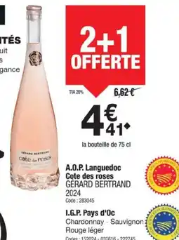 Promocash GÉRARD BERTRAND A.O.P. Languedoc Cote des roses 2024 offre
