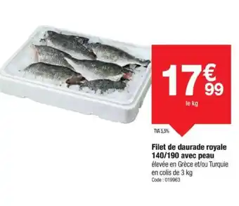 Promocash Filet de daurade royale 140/190 avec peau offre