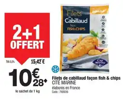 Promocash CITE MARINE Filets de cabillaud façon fish & chips offre