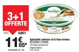 Promocash BOURSIN CUISINE Spécialité culinaire ail & fines herbes offre