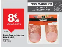 Promocash Bacon fumé en tranches en cuisine offre