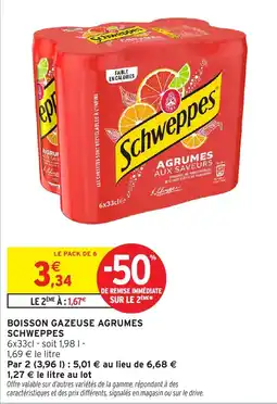 Intermarché Boisson gazeuse agrumes schweppes offre