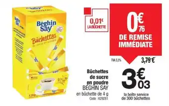 Promocash BÉGHIN SAY Bûchettes de sucre en poudre offre