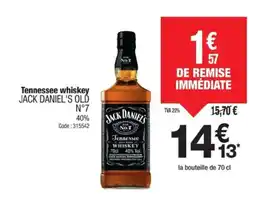 Promocash JACK DANIEL'S OLD Tennessee whiskey offre