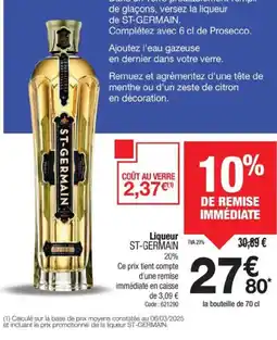 Promocash ST-GERMAIN Liqueur offre