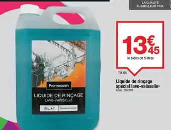 Promocash Liquide de rinçage spécial lave-vaisselle offre