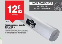 Promocash Nappe damassée blanche 1.20 x 100 m offre