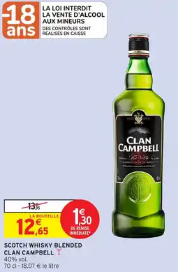 Intermarché Scotch whisky blended clan campbell offre