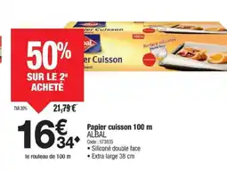 Promocash ALBAL Papier cuisson 100 m offre