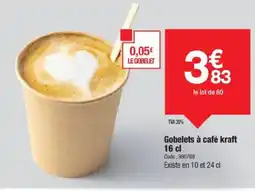 Promocash Gobelets à café kraft offre
