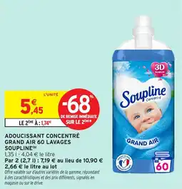 Intermarché Adoucissant concentré grand air 60 lavages soupline offre