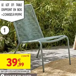 Intermarché Chaise en acier et corde offre