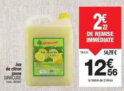 Promocash SIRACUSE Jus de citron jaune offre