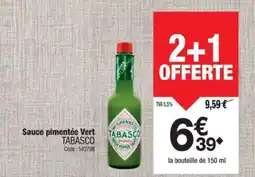 Promocash TABASCO Sauce pimentée Vert offre