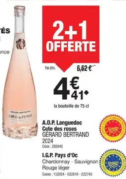 Promocash GÉRARD BERTRAND A.O.P. Languedoc Cote des roses 2024 offre