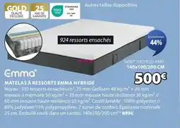 JYSK Matelas Ă ressorts emma hybride offre