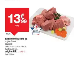 Promocash Sauté de veau sans os offre