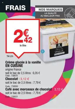 Promocash EN CUISINE Crème glacée à la vanille offre