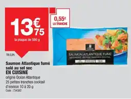 Promocash EN CUISINE Saumon Atlantique fumé salé au sel sec offre
