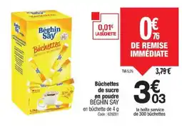 Promocash BÉGHIN SAY Bûchettes de sucre en poudre offre