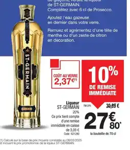 Promocash ST-GERMAIN Liqueur offre