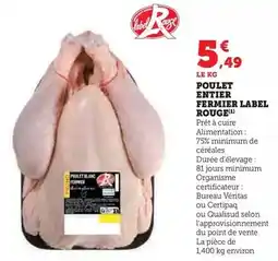 Hyper U Label rouge - poulet entier fermier offre