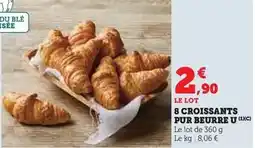 Hyper U U - 8 croissants pur beurre offre