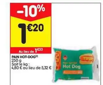 Leader Price Pain Hot-dog offre