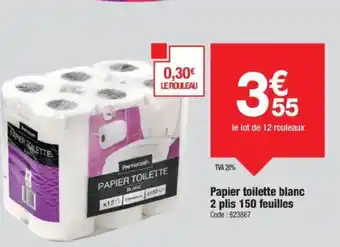 Promocash Papier toilette blanc 2 plis 150 feuilles offre
