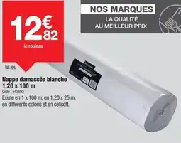 Promocash Nappe damassée blanche 1.20 x 100 ml offre