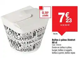 Promocash Boîtes à pâtes District offre