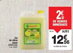 Promocash SIRACUSE Jus de citron jaune offre