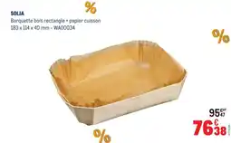 METRO Solia barquette bois rectangle + papier cuisson 183 x 114 x 40 mm - wa00034 offre