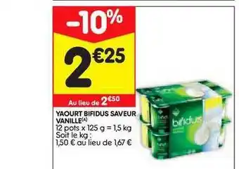 Yaourt Bifidus Saveur Vanille