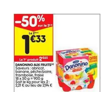 Leader Price Danonino Aux Fruits offre